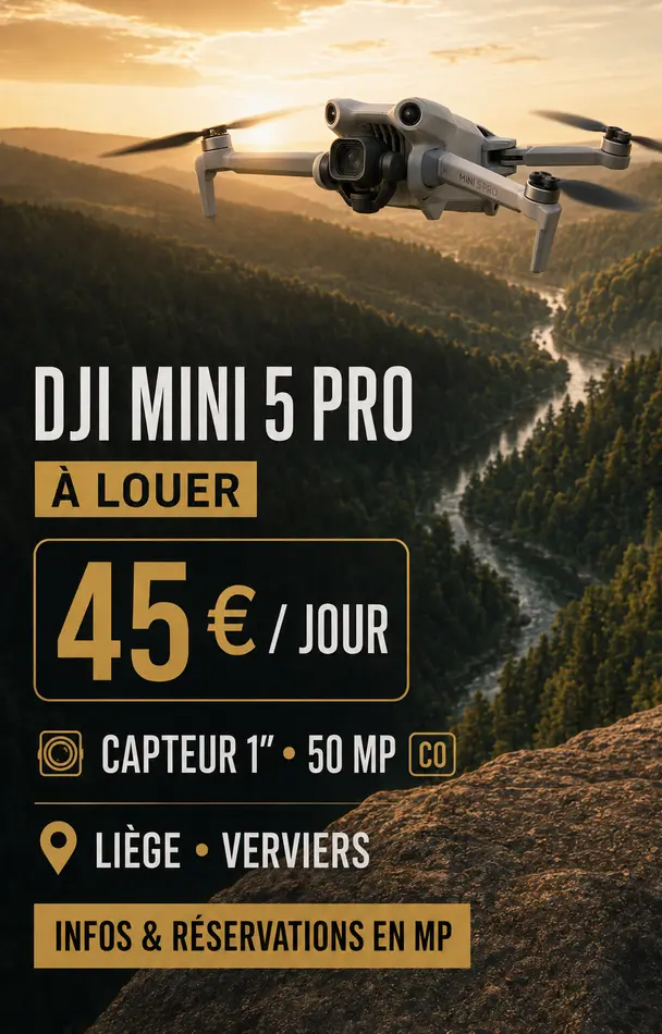 Affiche de location du DJI Mini 5 Pro